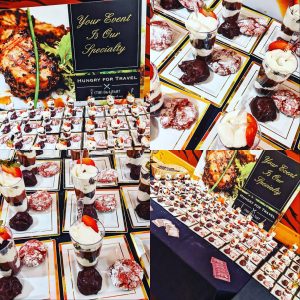 Array of 4 dessert displays by Chef Yolanda Lee